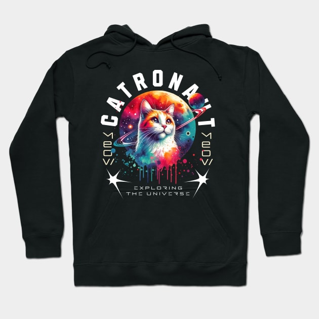 Cat in Space, Cat Lovers, Kitten in Space , Cat Astronaut Hoodie by TayaDesign